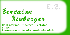 bertalan nimberger business card